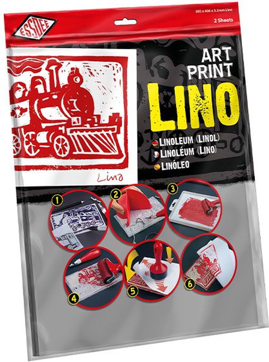 Essdee lino drukmateriaal 305x406x3,2 mm grijs 2 stuks.