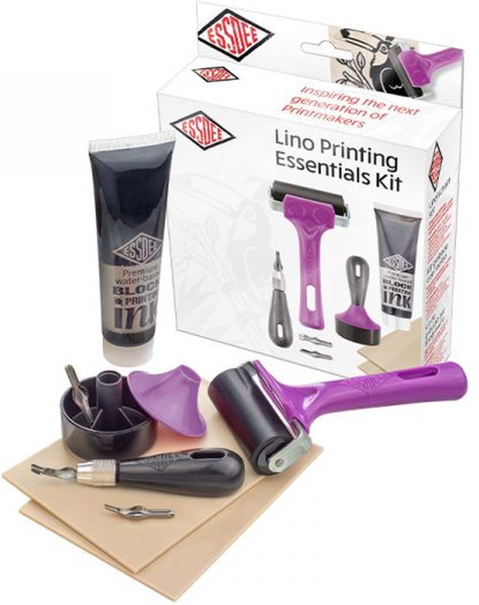 Essdee linodruk essentials kit - creatieve startersset voor block printing.