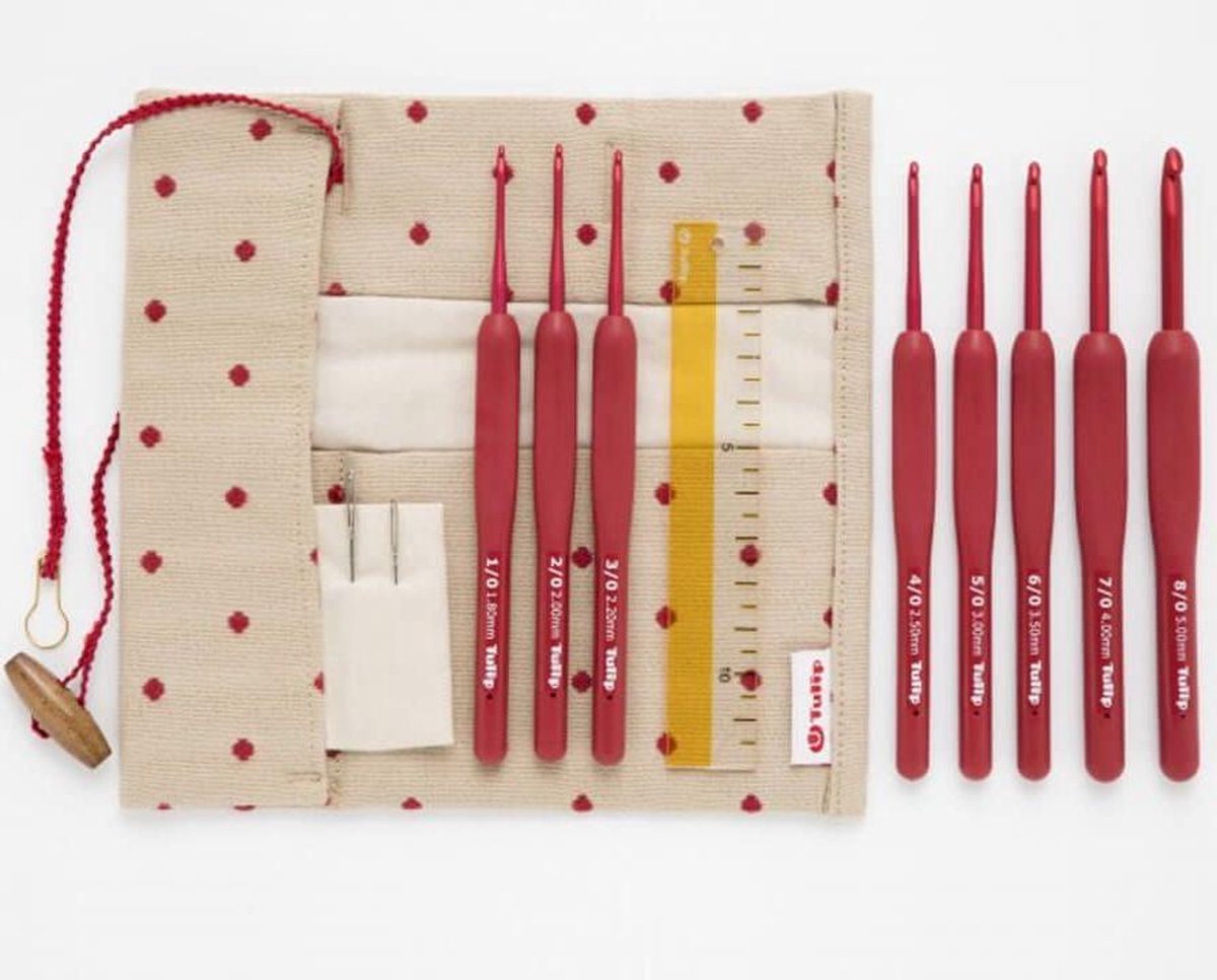 Tulip Etimo haaknaaldenset rood softgrip (1,8 - 5,0 mm)