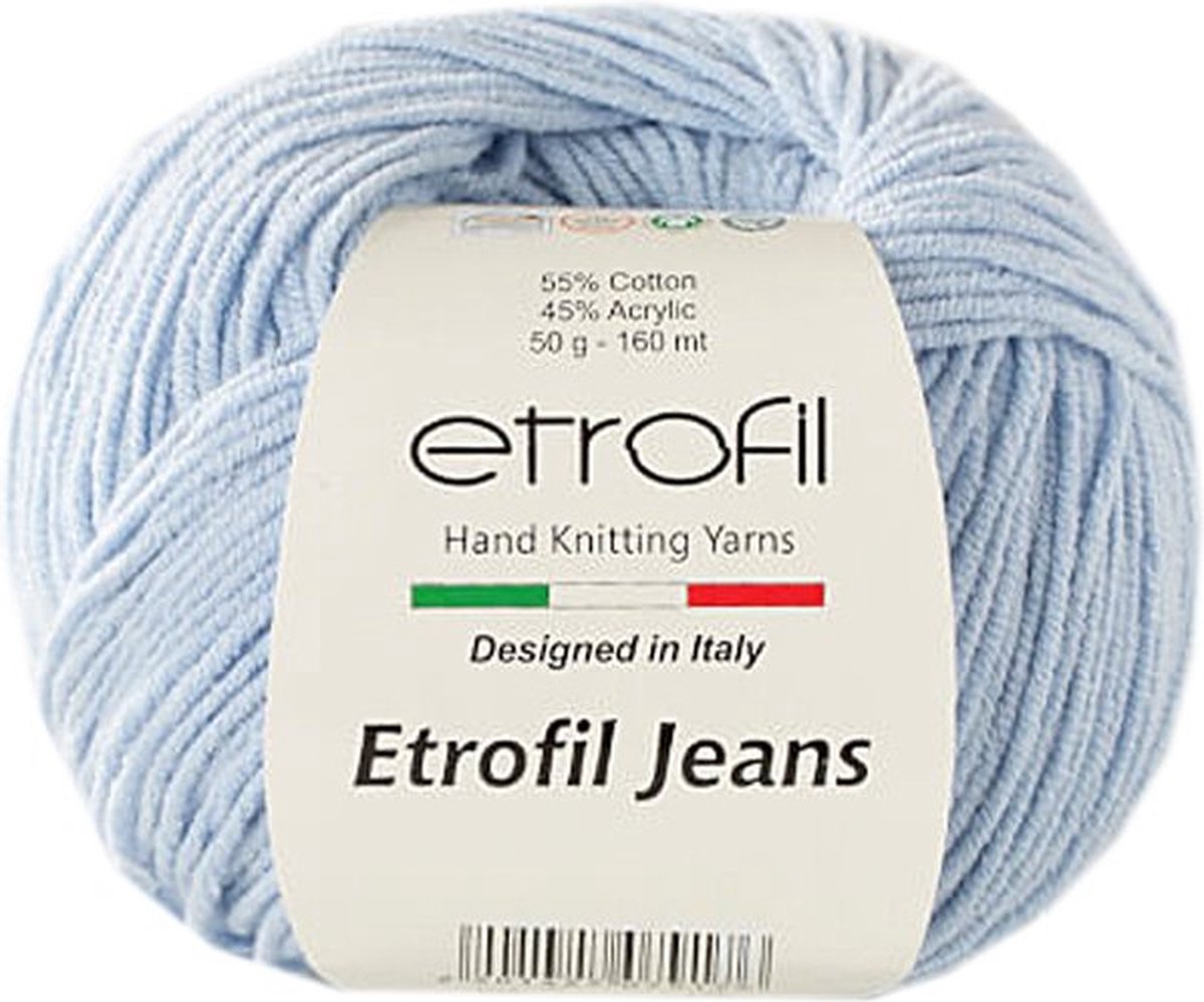 ETROFİL-Haak Garen-Brei Garen-55% Katoen 45% Acryl-Baby Blauw