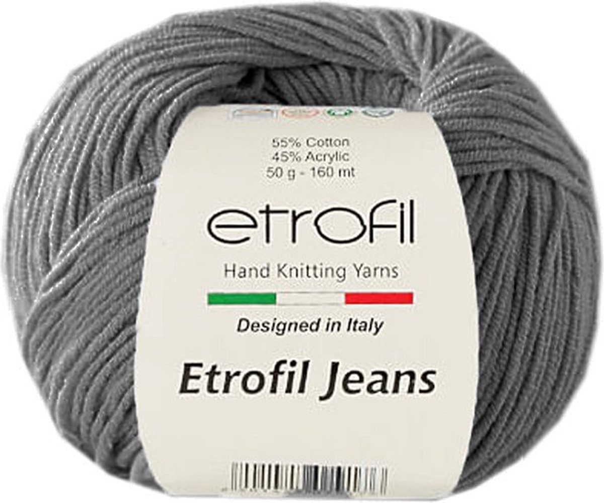 ETROFİL-Haak Garen-Brei Garen-55% Katoen 45% Acryl-Donker Grijs