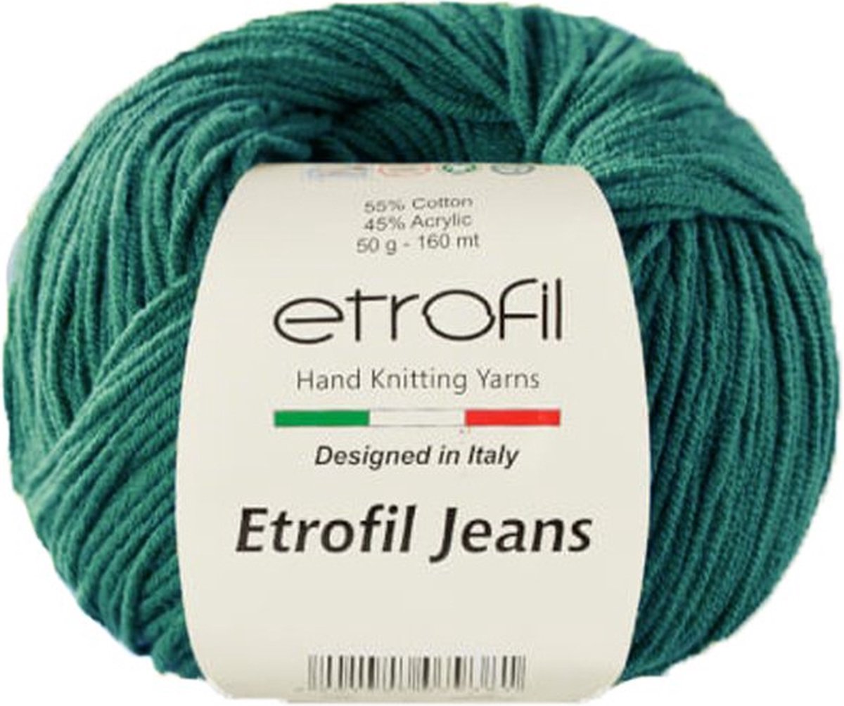 ETROFİL-Haak Garen-Brei Garen-55% Katoen 45% Acryl-Gras Groen