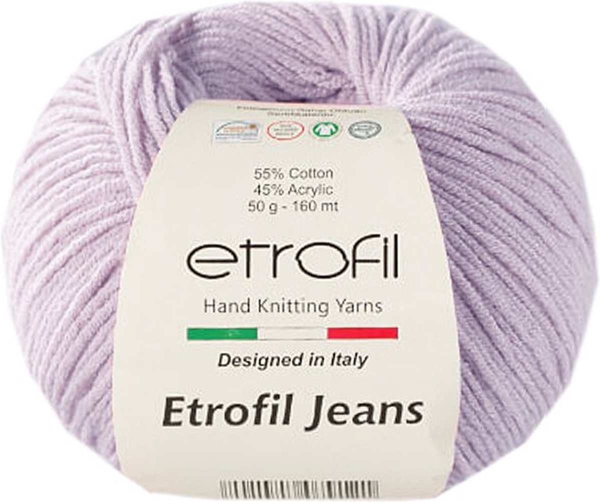 ETROFİL-Haak Garen-Brei Garen-55% Katoen 45% Acryl-Lila