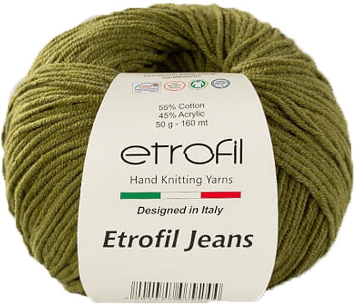 ETROFİL-Haak Garen-Brei Garen-55% Katoen 45% Acryl-Limoen Groen