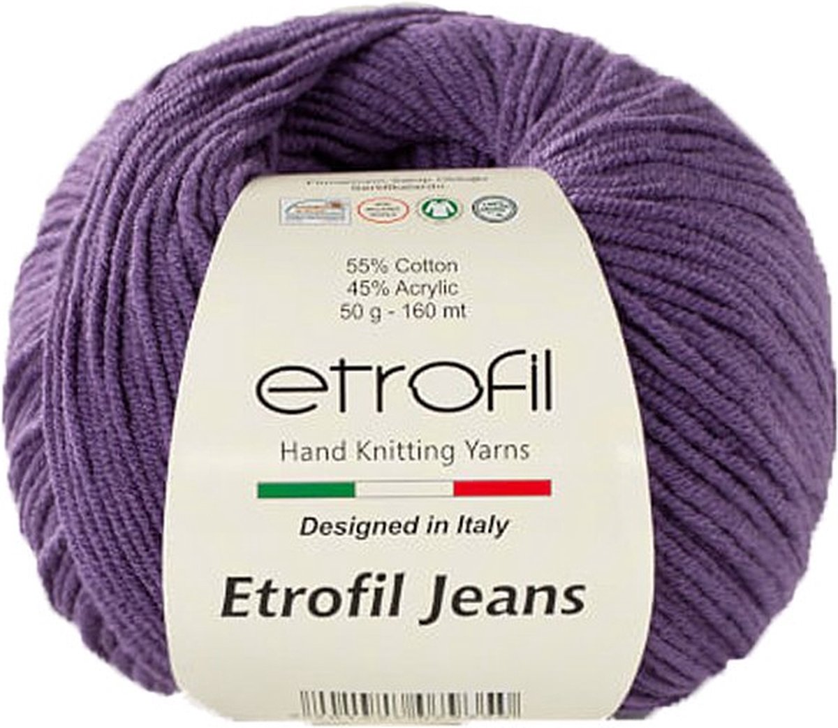 ETROFİL-Haak Garen-Brei Garen-55% Katoen 45% Acryl-Purper