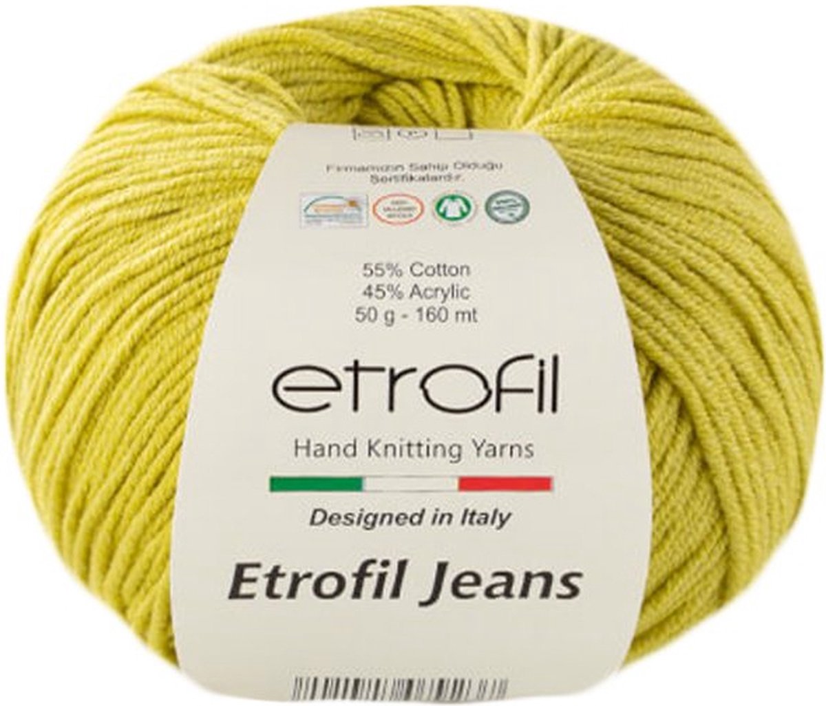 Etrofil Jeans Breigaren - Amigurumi Breigaren - Baby Breigaren - 55% Katoen 45% Acryl - 5 stuks - Groente