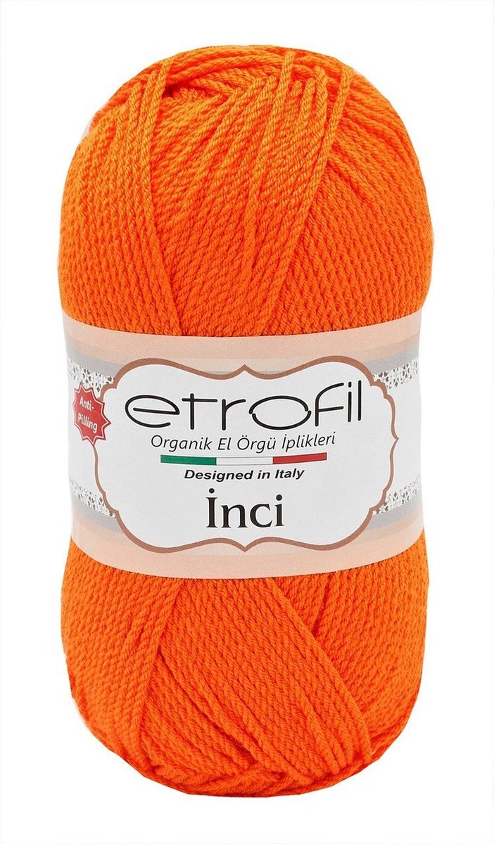 Etrofil Parel 100% Premium anti-pilling acryl=Oranje