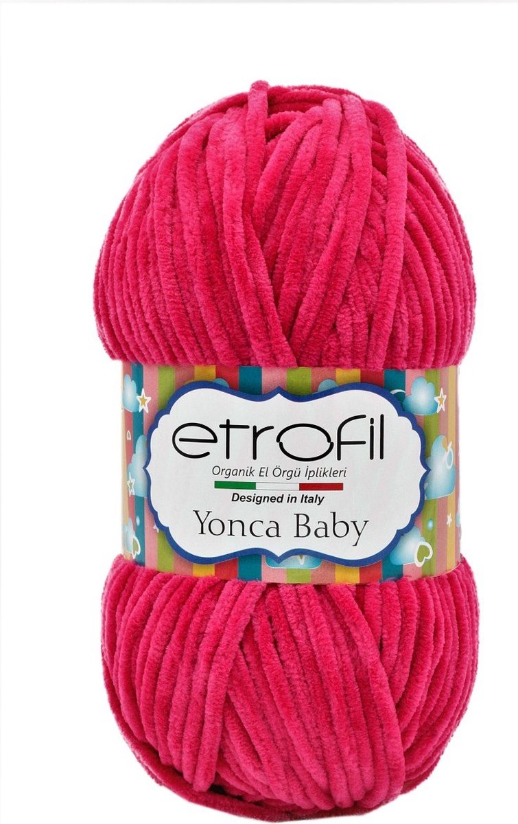 Etrofil Yonca velvet - Fuchsia - 4 mm - Breien - Haken - Weven