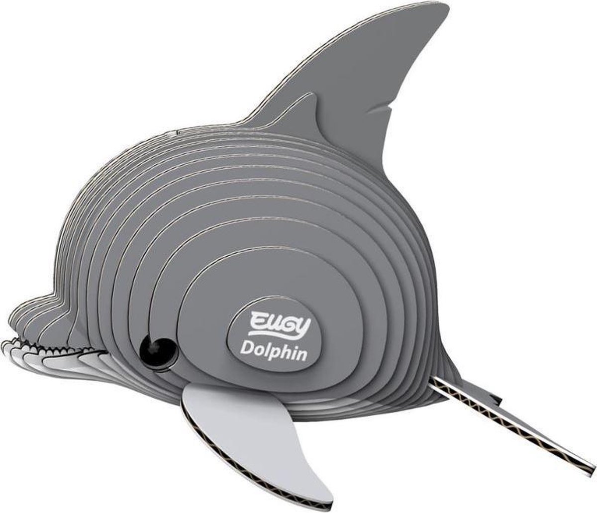 Eugy 3d-puzzel Dolfijn 7,5 X 6 Cm Karton Grijs 25-delig