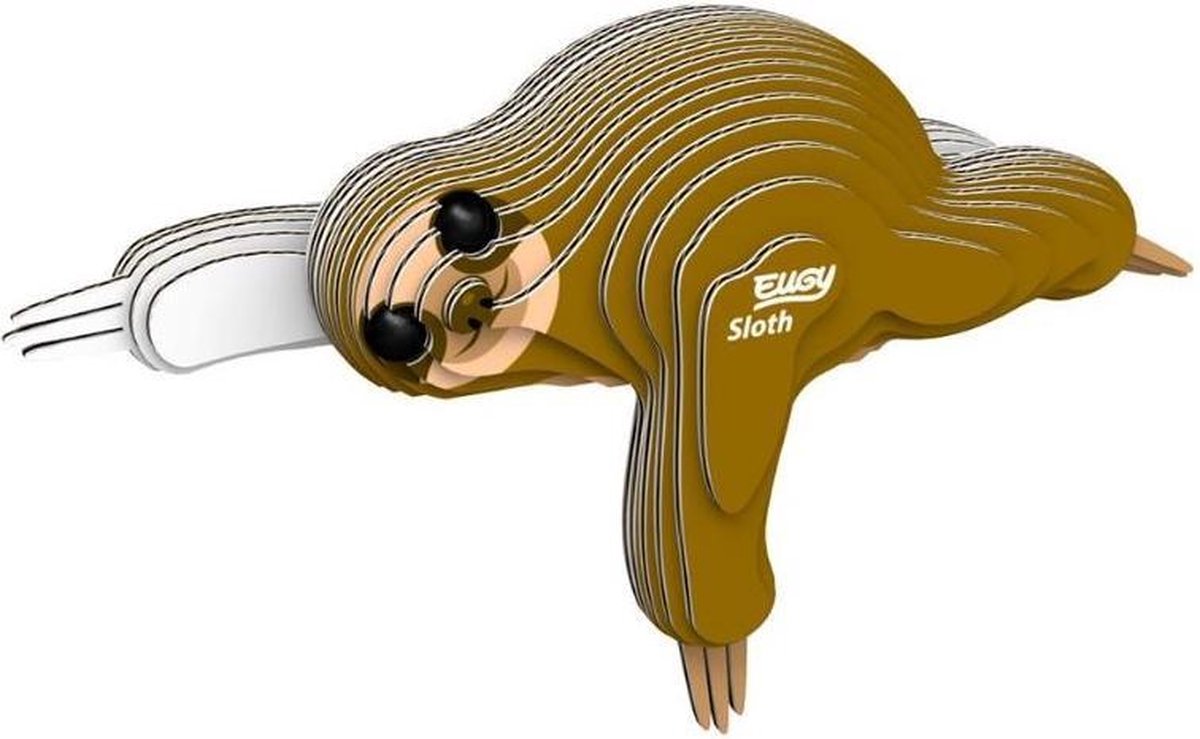 Eugy 3d-puzzel Luiaard 11 X 6,5 Cm Cm Karton Bruin 24-delig