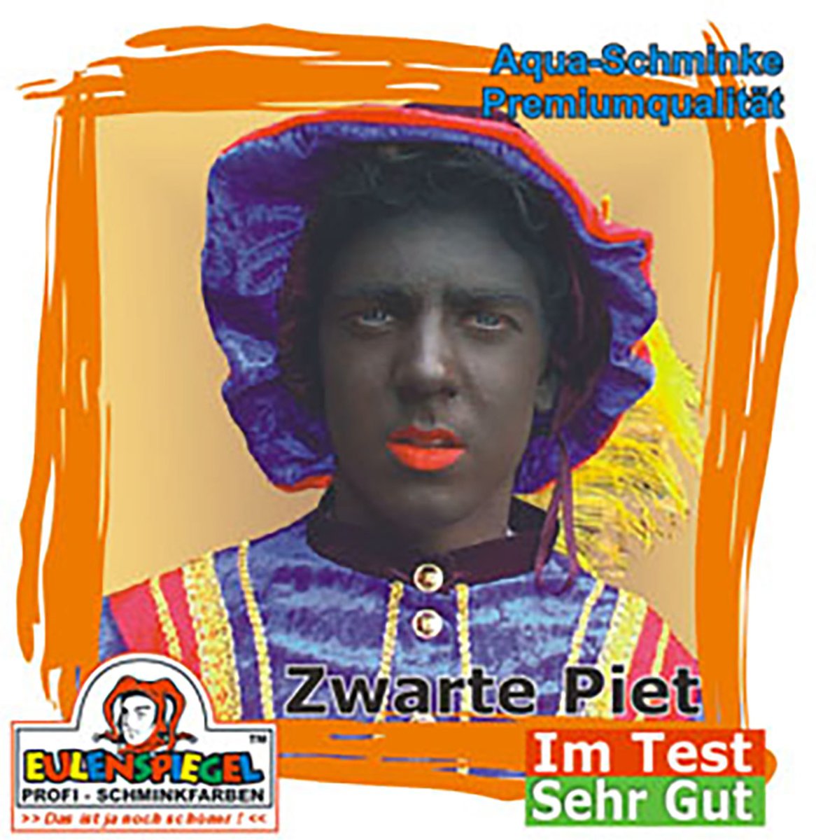 Eulenspiegel Zwarte / Bruine Piet schmink set compleet
