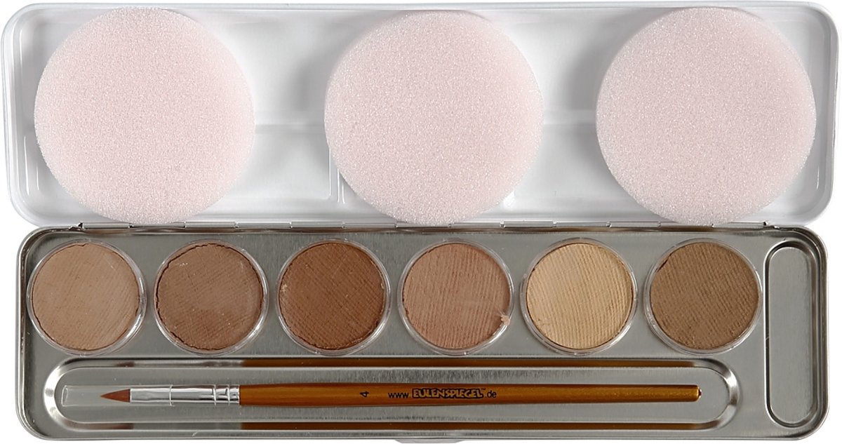Schmink palet, 6 huidskleuren / skin colours Eulenspiegel