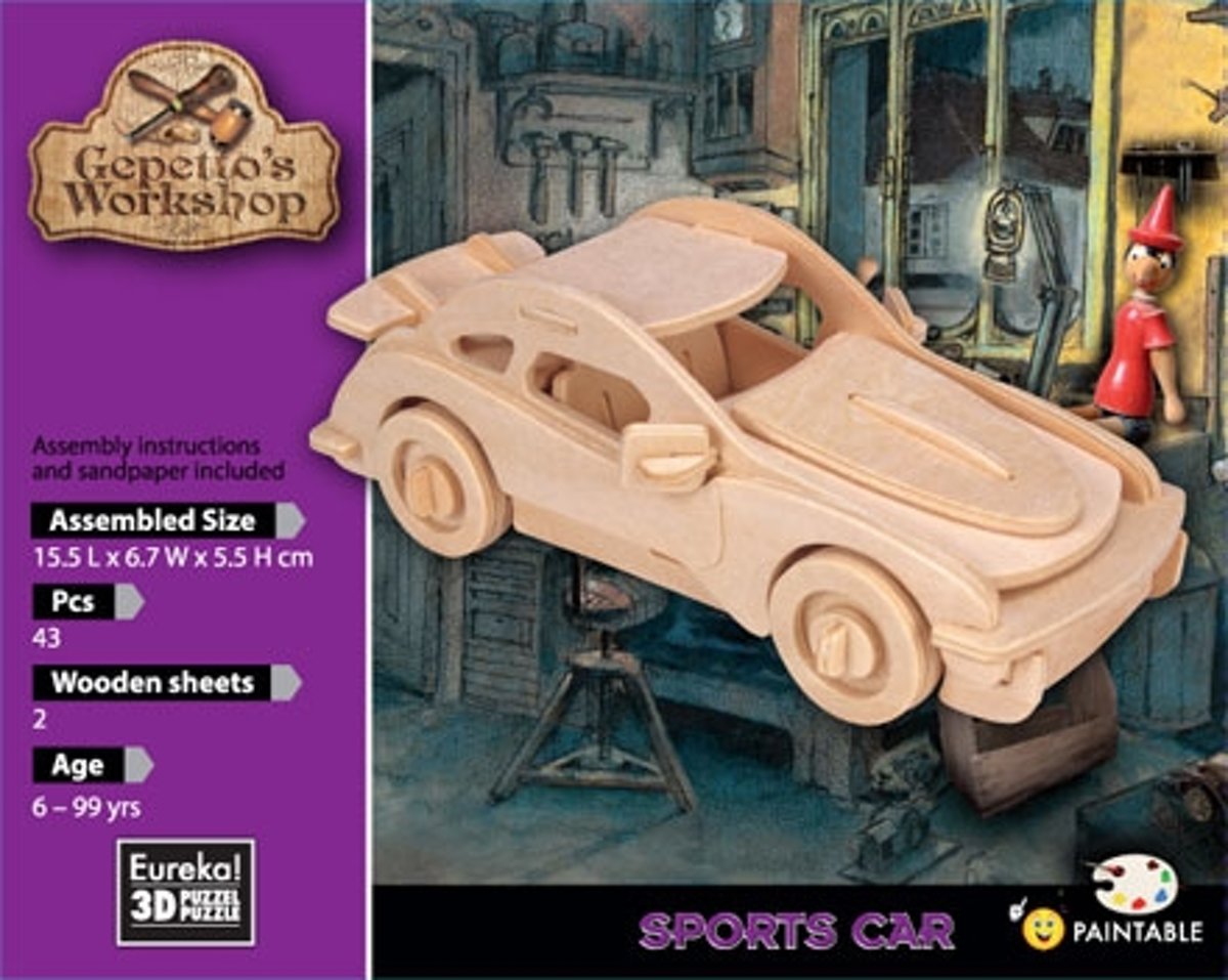 Eureka 3D Puzzel Gepettos Sport auto - Multiplex