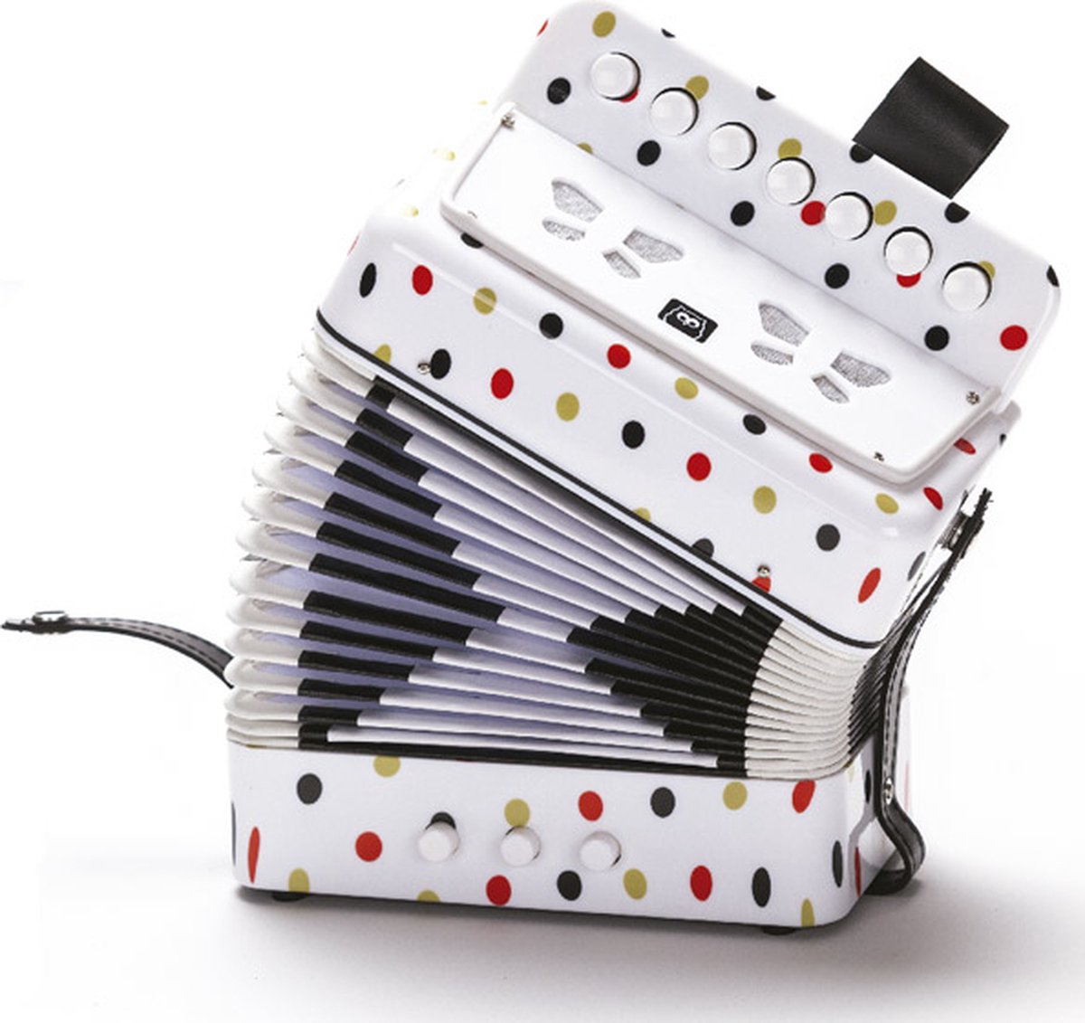 Eurekakids Accordeon voor Kinderen - Speelgoedaccordeon - Wit met Stippen
