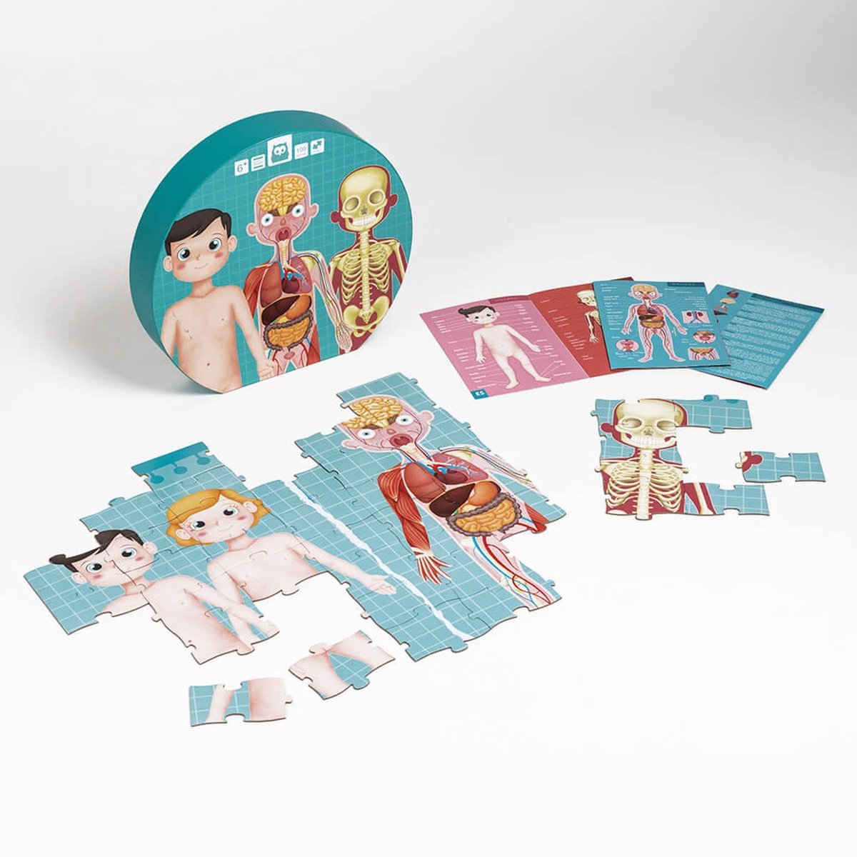 Eurekakids Body Puzzel 100 Stukjes - Legpuzzel Menselijk Lichaam - Met Uitlegkaarten