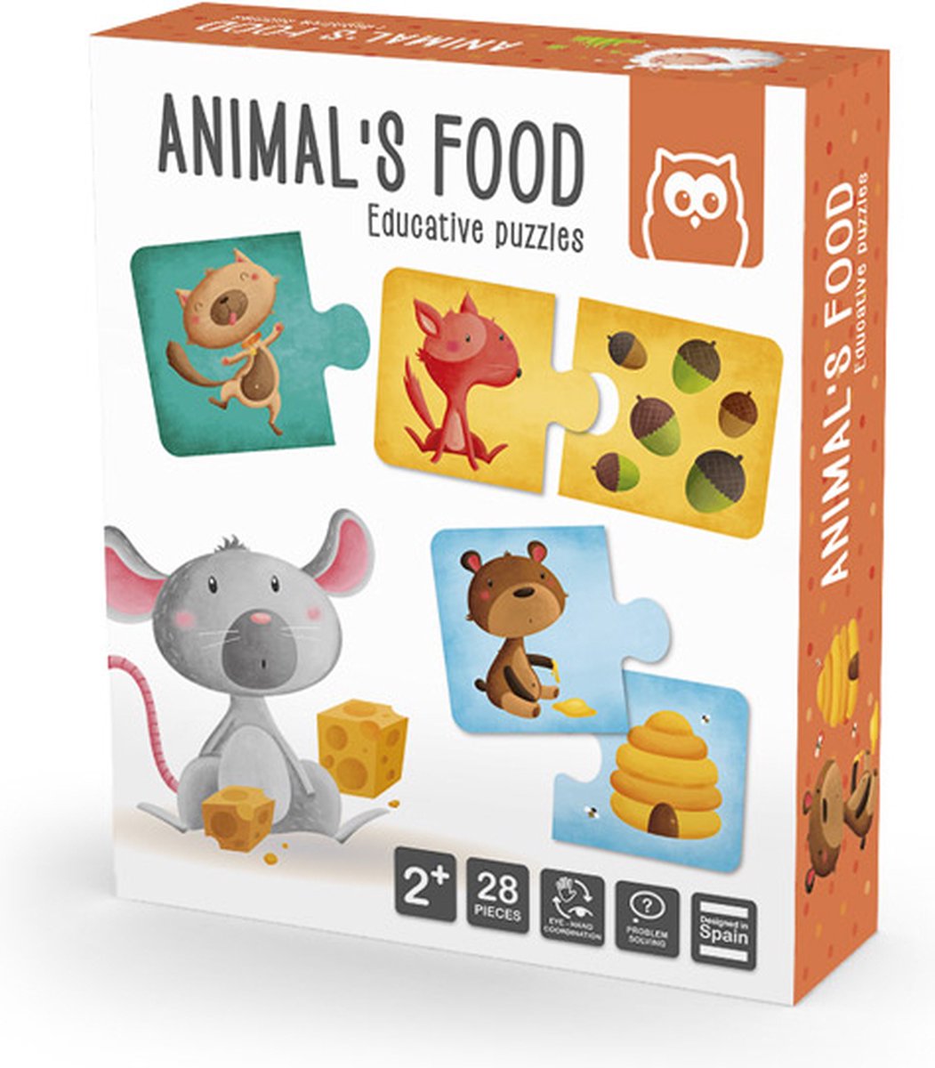 Eurekakids Combi Puzzel Dieren - Animals Food - Educatief