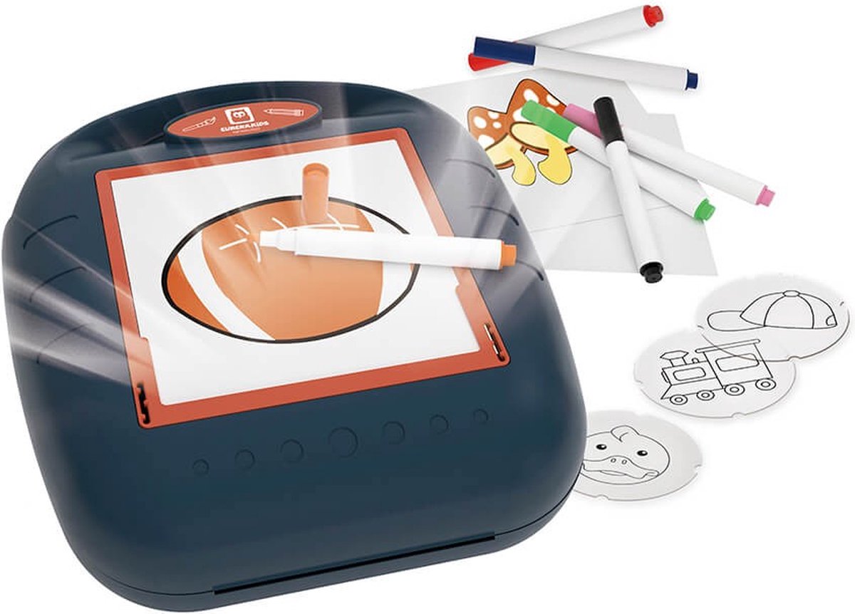 Eurekakids Drawing Projector - Tekenen met Licht - Met 20 Projectiekaarten - Inclusief Papier en Stiften
