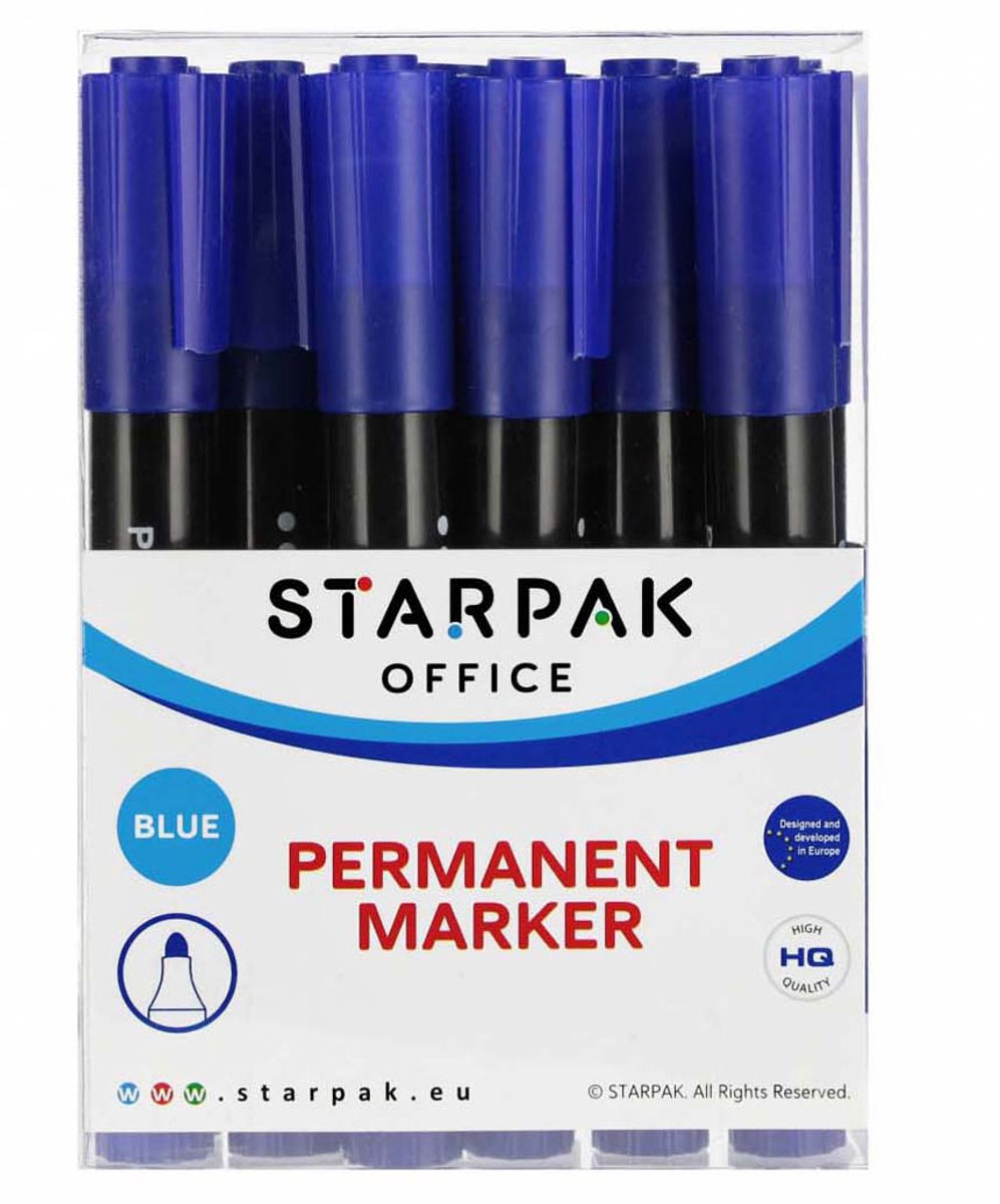 Permanent Stift Rond Blauw, 12st.