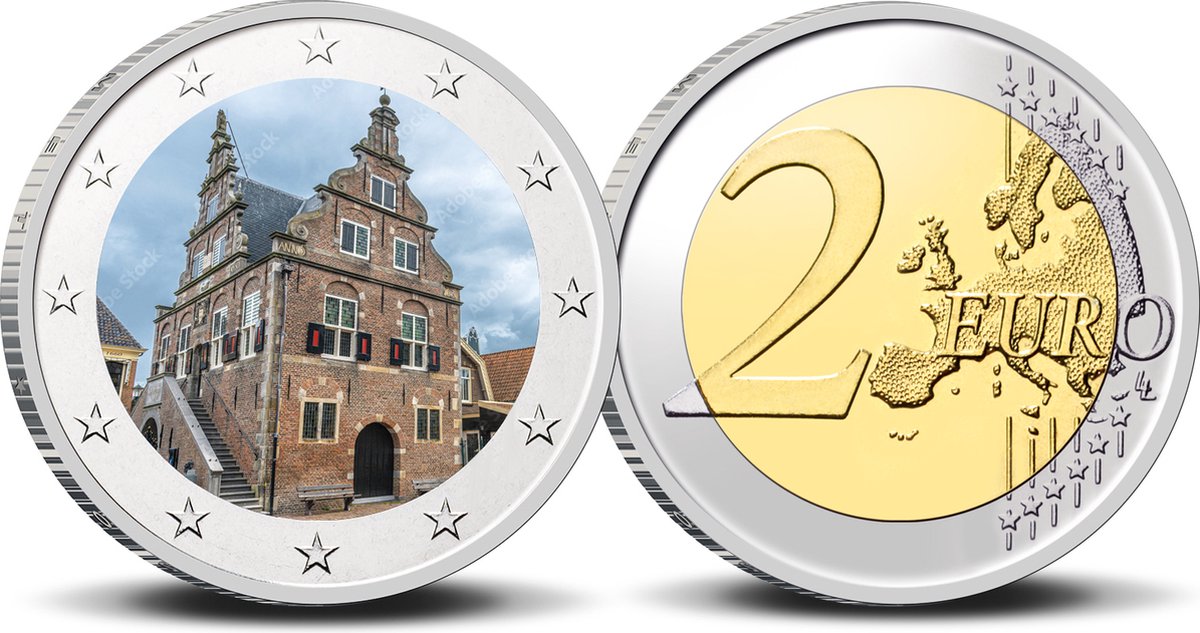 2 Euro munt kleur De Rijp