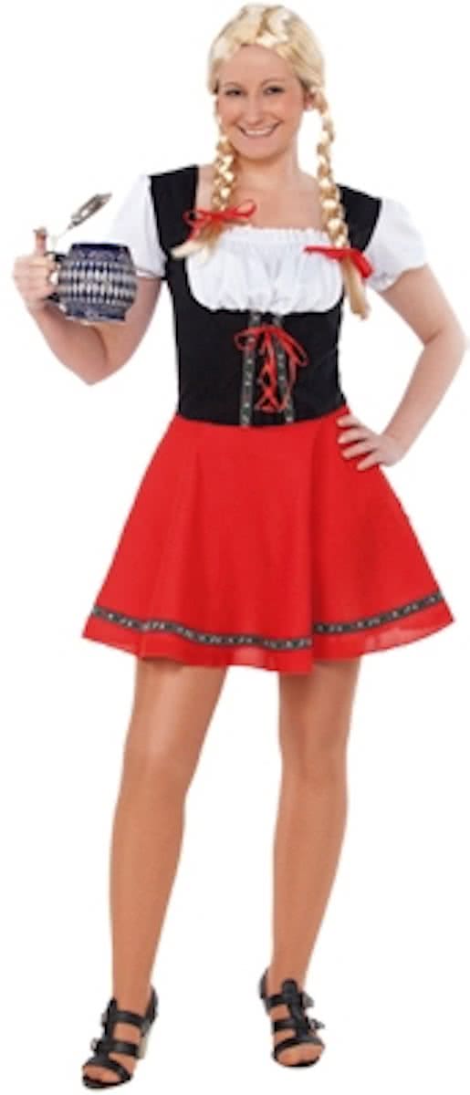 Tiroler Meisje Rood Zwart / Oktoberfest kleding dames maat XS/S