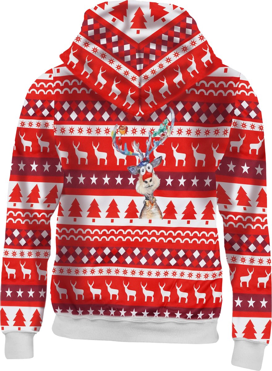 Christmas Hoodie - Rendier print - Foute kersttrui - Kersttrui Dames - Kersttrui Heren - Kerst Hoodie - Kerst Cadeau - Maat XXXL