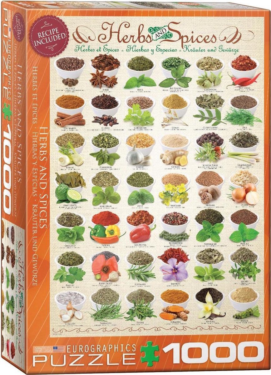 Eurographics Herbs and Spices 1000pcs Legpuzzel 1000 stuk(s)