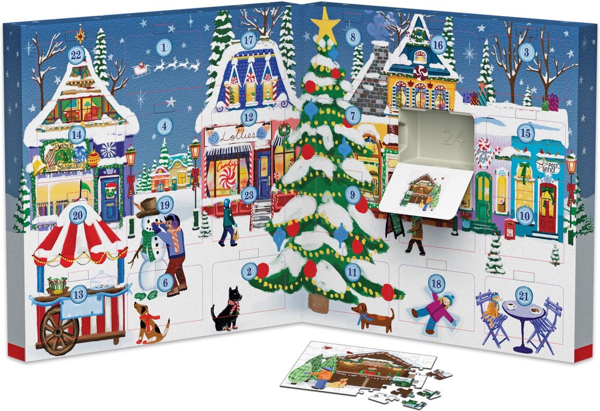 Eurographics adventskalender puzzel - 24 puzzels - 50 stukjes - karton.