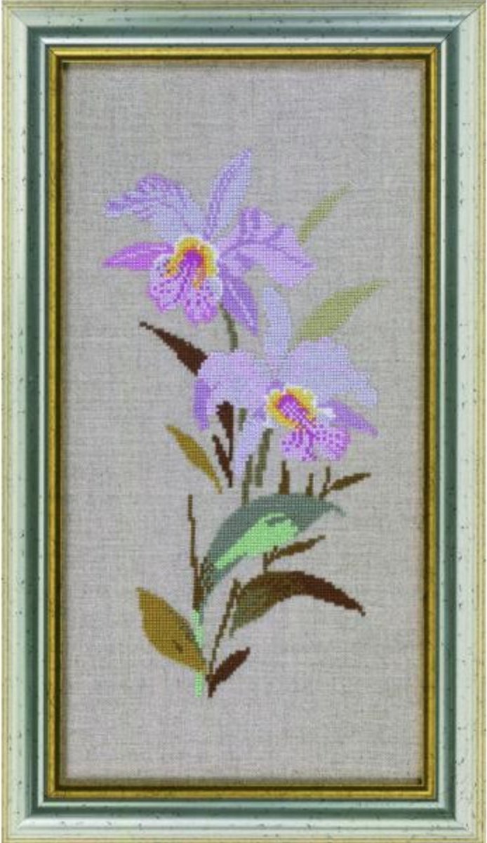 Borduurpakket - Lila - Orchidee - lilac orchid - Eva Rosenstand