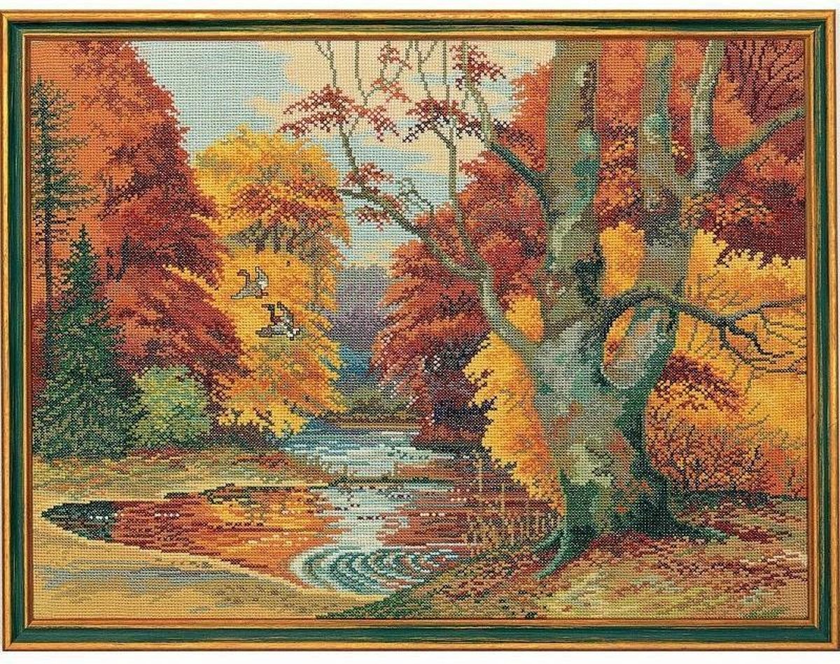 Eva Rosenstand borduurpakket herfst bos 72-496 borduren op linnen