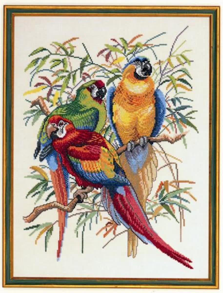 borduurpakket 12-292 papegaaien