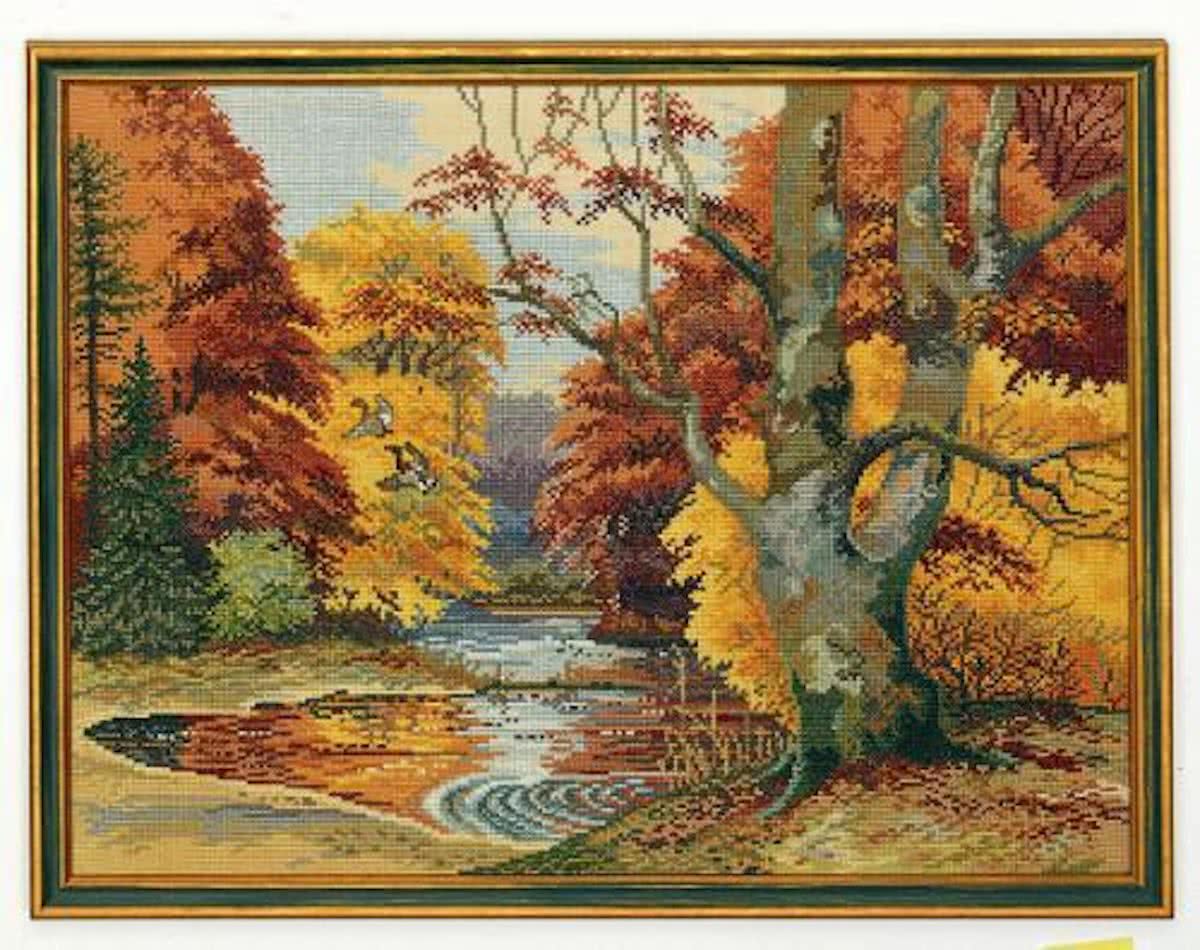 borduurpakket 12-496 boslandschap in herfstsfeer