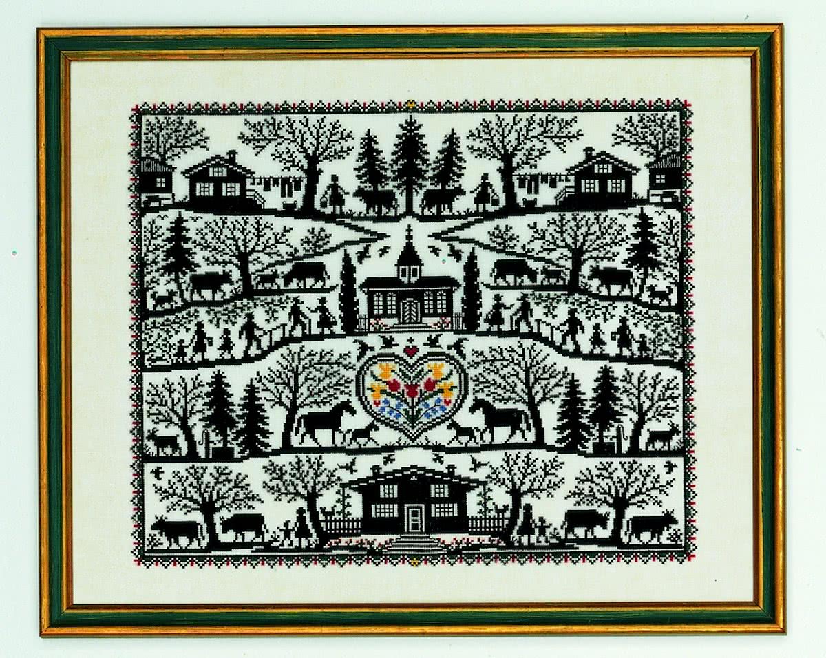 borduurpakket 12-535 merklap, nostalgisch in zwart-2