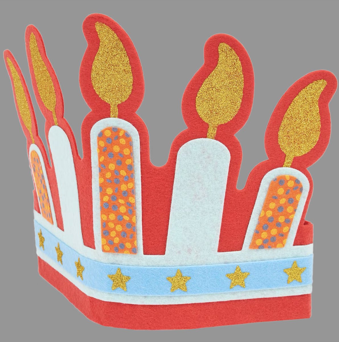 Verjaardagskroon vilt - happy birthday - kaarsjes - hoed -feest - kinderfeest