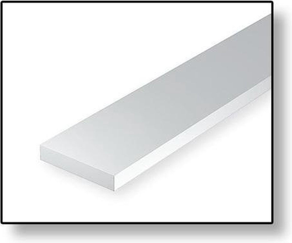 Evergreen Modelbouwdecoratie - 8210 HO Strip 0,56mmX2,84mmX35cm - 10 stuks Styreen