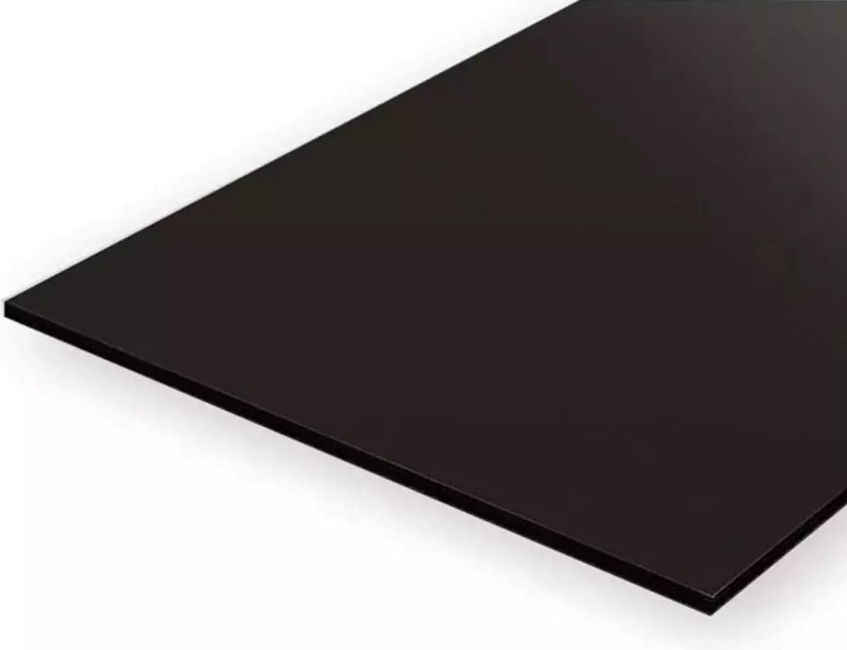 Evergreen Modelbouwdecoratie - 9511 Gladde Plaat Zwart 152mmX292mm 0,25mm Dik - 4 stuks