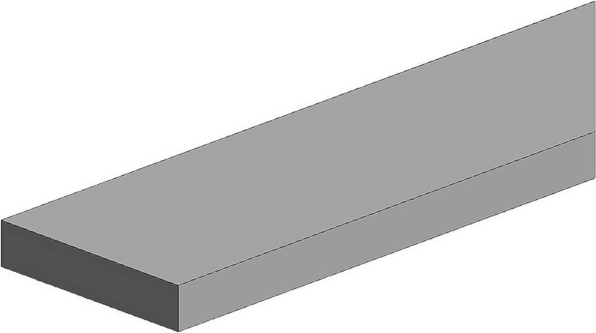 Polystereen Rechthoekigprofiel (l x b x h) 350 x 2 x 1 mm 10 stuk(s)