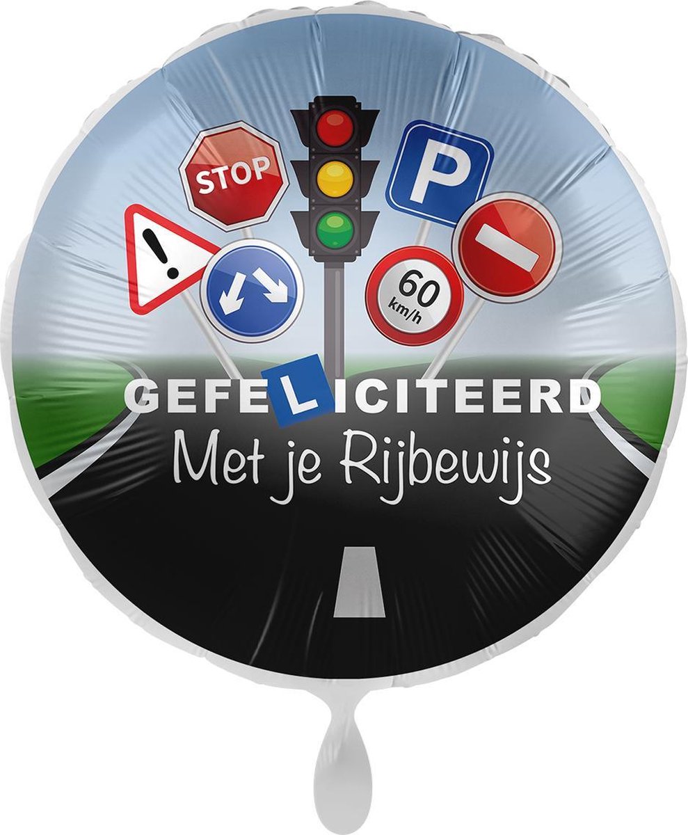 Everloon - Folieballon - Gefeliciteerd Met Je Rijbewijs - 43cm - Geslaagd