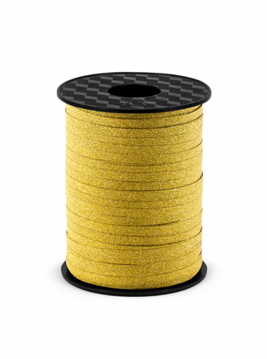 Lint glitter goud 225 m x 5 mm