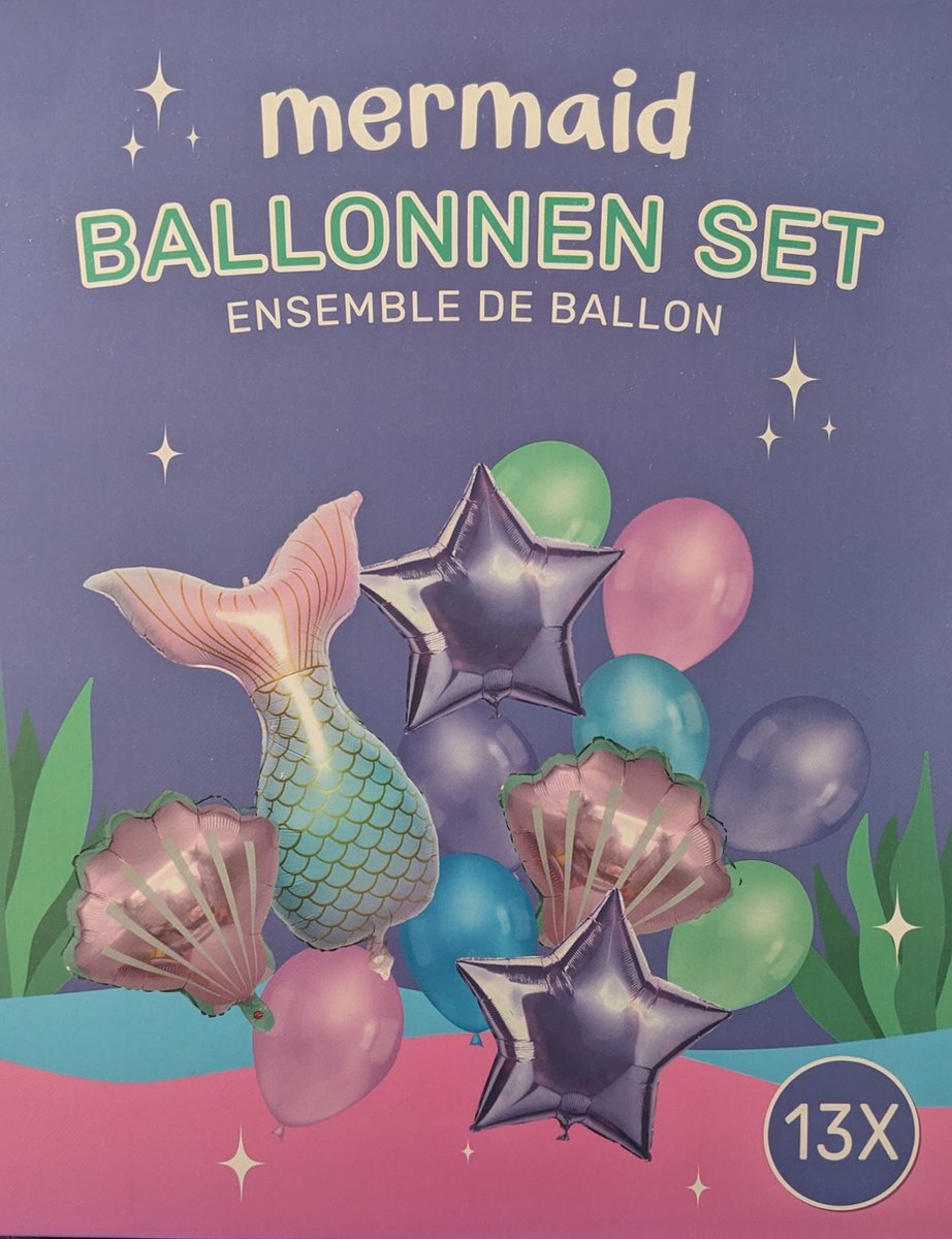 Mermaid Ballonnen set - 13 delig - Mermaid Verjaardag Versiering - Mermaid Ballonnen - Mermaid Kinderfeestje - Mermaid Feestpakket - Folieballon / Heliumballon - Mermaid XL Ballon - Feestversiering - Kinder Verjaardag