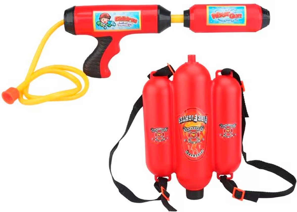 Speelgoed Brandblusser Backpack - Brandweer   - Rugzak - Buitenspeelgoed - Waterspeelgoed