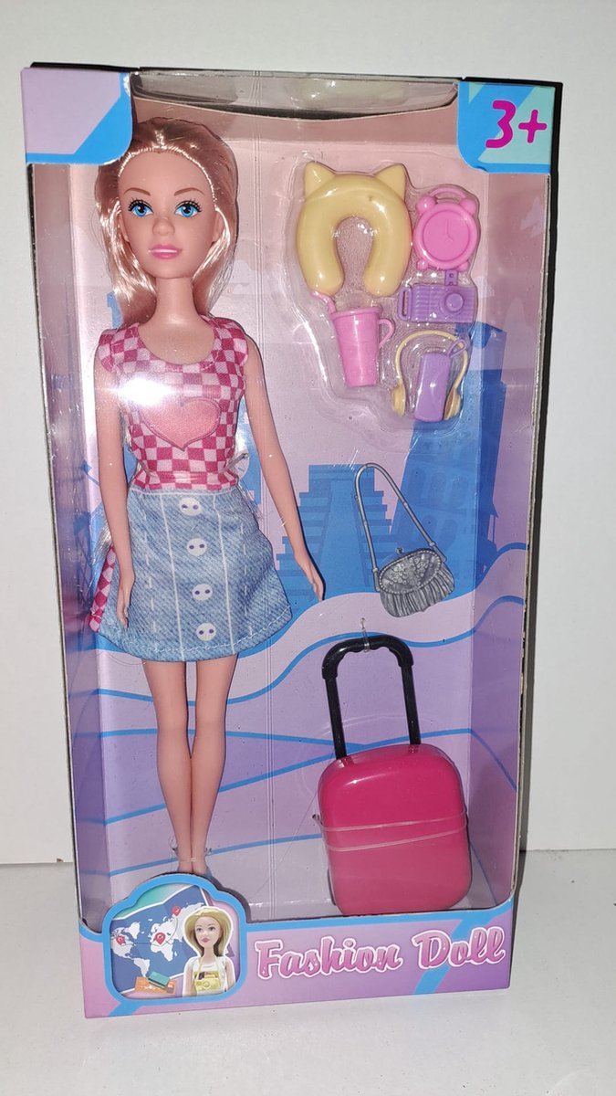 Travel Barbiepop Spijkerrok
