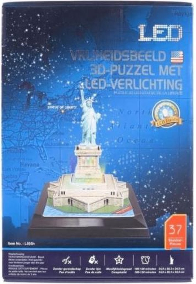 Vrijheidsbeeld 3D-puzzel met led-verlichting