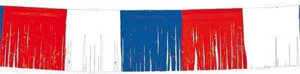 XXL Rood-Wit-Blauw Franje Slinger - Slingers - Vlaggenlijn - EK accessoires - Oranje versiering - EK 2021 - EK voetbal - 5 x 1 meter!