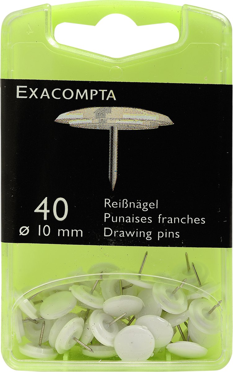 Exacompta 14020E BTE 40 PUNAISES 10MM BLANC