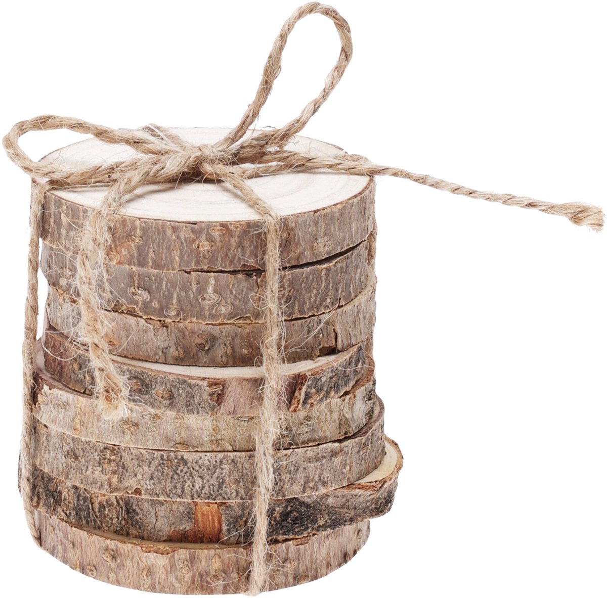 Excellent Houseware Onderzetters - bruin - 8x - 8 cm - hout - glazen onderleggers - coasters