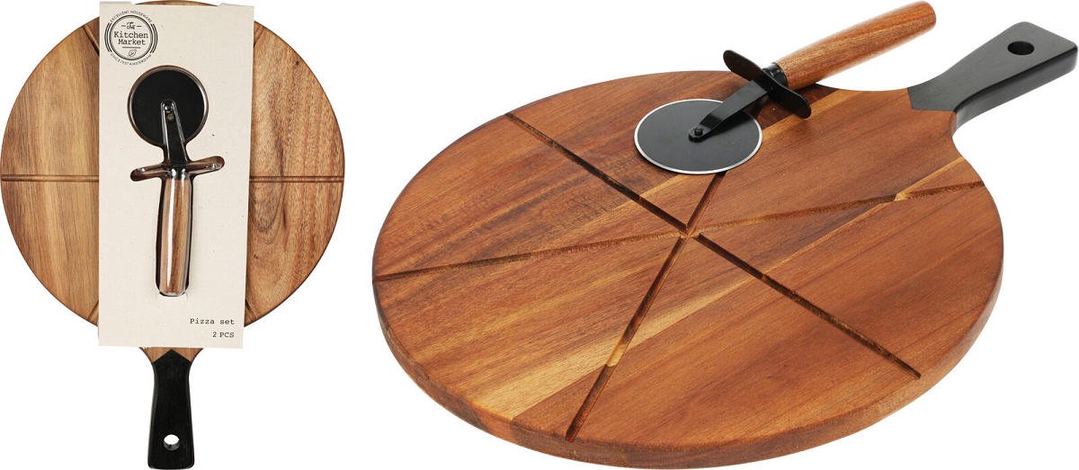 Excellent Houseware speelgoed pizza snijplank met pizzasnijder karton.