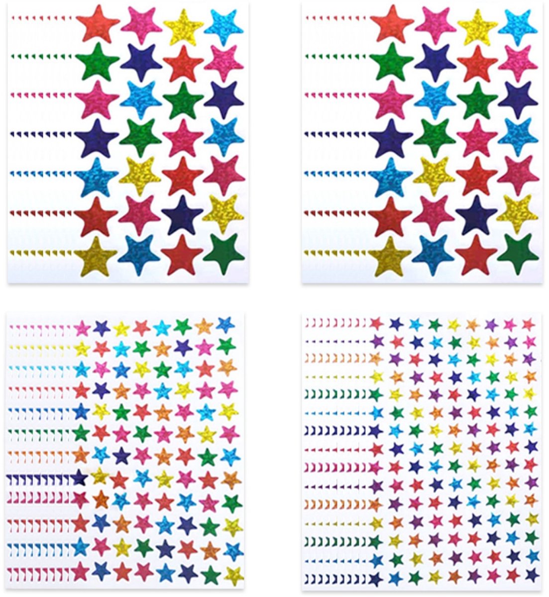 EXCITAT Stickers - Sterstickers - voor huis, school, bar, doe-het-zelf en kantoordecoratie - Kleurrijk - 40 vellen