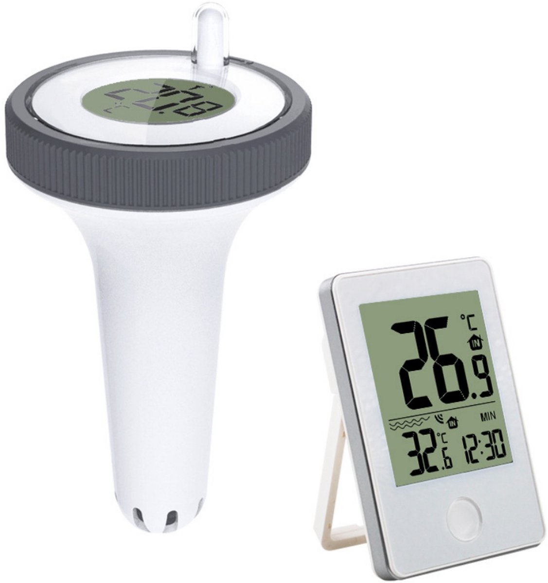 EXCITAT Zwembadthermometer - Drijvende thermometer - Draadloos - Waterdicht - Geschikt voor aquaria, badkuipen, vijvers