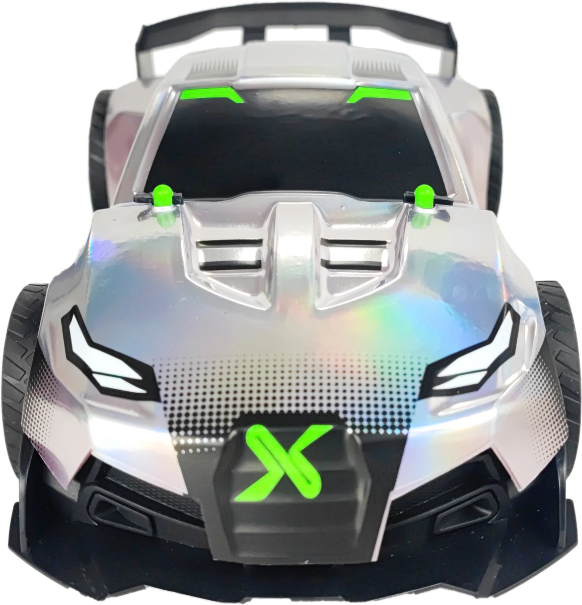 Auto met afstandsbediening - EXOST - Metaal Chroom 1:14 - 15 km/u - 31 -5 cm - zilver en groen - 5 jaar oud