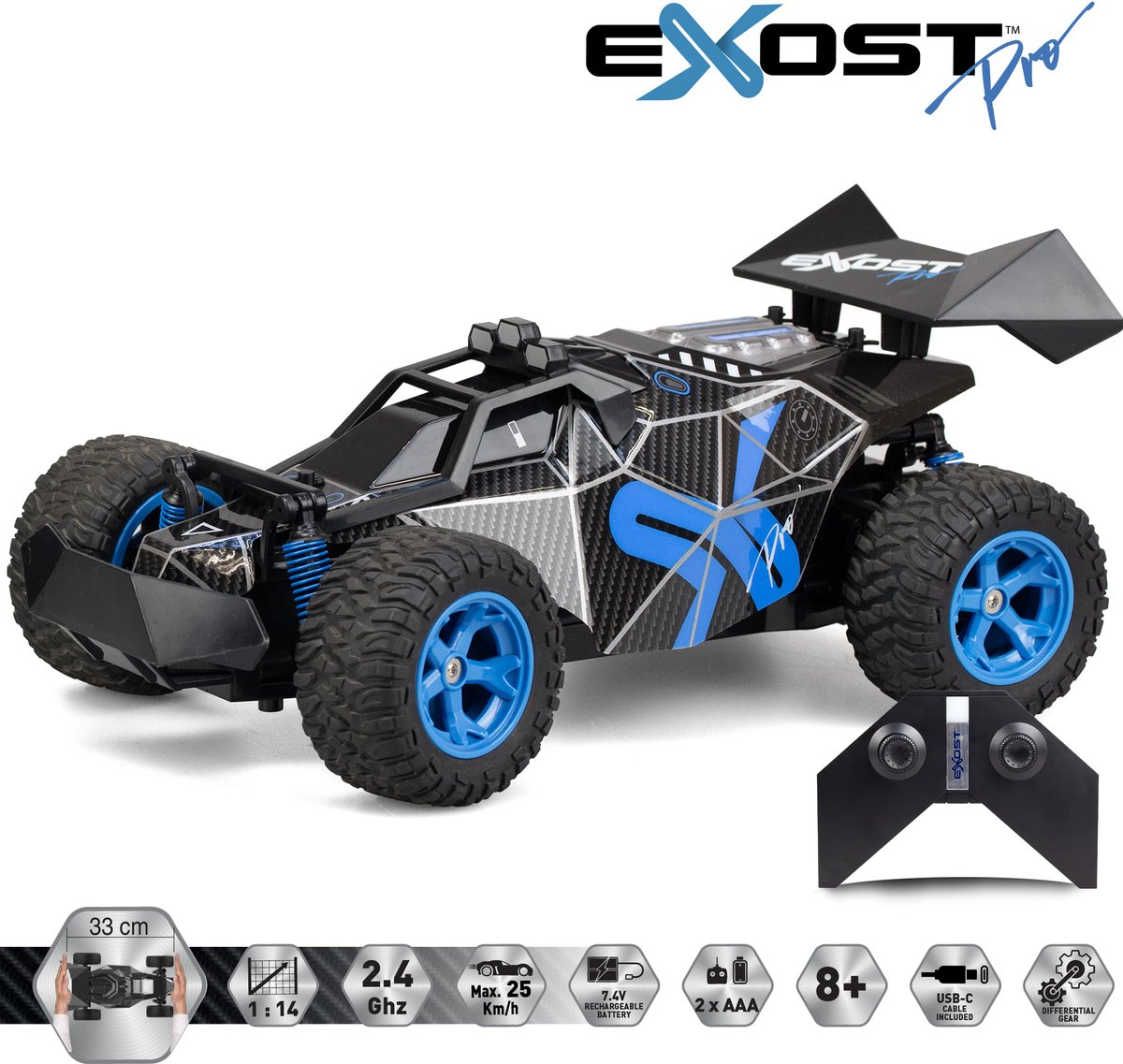 Exost Pro RC Rocket One 1:14 High Speed Auto - Bestuurbare auto incl. oplaadbare batterij